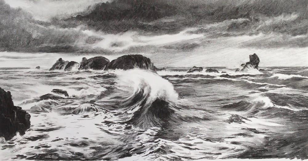 Hurricane at Cat Rock, Sark - Sold Hurricane Cat Rock Les Burons