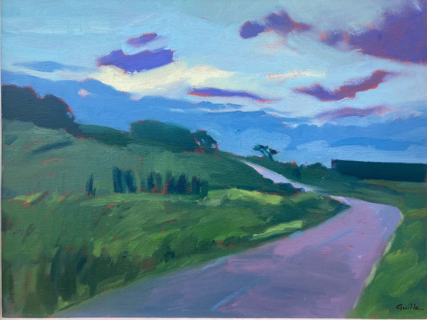 Longis Road at Dawn, Alderney - Sold Longis road Alderney