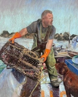 Rosanne Guille RCA a Rosanne Guille pastel of a fisherman