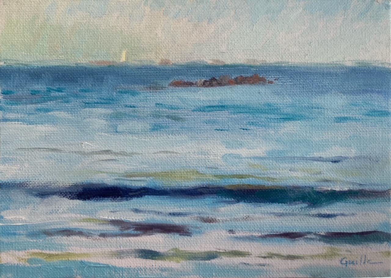 Les Hanois Lighthouse from Rocquaine - Sold Hanois